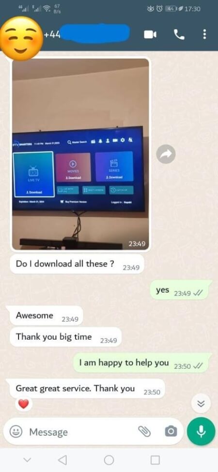 Testimonial about the excellent streaming quality on IPTV Singapore.